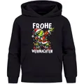 MoonWorks® Kinder Hoodie Weihnachtspullover Jungen Mädchen Dabbing Grinch Lustig Weihnachtsoutfit Kinder Schwarz 98