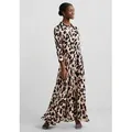 Y.A.S Hemdblusenkleid YASSAVANNA LONG SHIRT DRESS mit 3/4 Ärmel braun XL