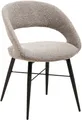 Esszimmerstuhl OMG DESIGN "Marley", braun (toffee, schwarz, toffee), B:60cm H:85cm T:60cm, Stühle, Esszimmerstuhl, mit modernem Cut-Out, Bouclé Bezug