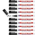 edding 400 Permanentmarker - schwarz - 10 Stifte - feine Rundspitze 1 mm - wasserfest, schnell-trocknend - wischfest - für Karton, Kunststoff, Holz, Metall, Glas
