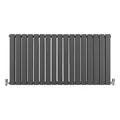 Paneelheizkörper Flachheizkörper Design Heizkörper Heizung 60cm x 119cm Anthrazit Grau Horizontal Heizgerät Doppellagig Wandheizkörper Küche Wohnzimmer Badezimmer Reinigungsbürste und Befestigungsset