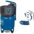 Scheppach Druckluft Kompressor HC24V stehend mit Tragegriff | 24L Kessel | 1500W | 10 bar | 180L/min | ölfrei & wartungsarm | inkl. Manometer