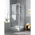 Kermi IBIZA 2000 Seitenwand / Seitenwand verkürzt auf Badewanne I2 TWO 1750 BV: 670-700 Silber Mattglanz ESG klar Clean