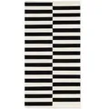 Hanse Home Handwebteppich Vika, Schwarz, Weiß, Textil, Streifen, rechteckig, 80x150 cm, Oeko-Tex® Standard 100, für Fußbodenheizung geeignet, beidseitig verwendbar, in verschiedenen Größen erhältlich, pflegeleicht, strapazierfähig, leicht zusammenrollbar, Teppiche & Böden, Teppiche, Naturteppiche