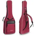 Rocktile Klassik-Gitarrentasche - 3/4 & 7/8 gepolstert mit Rucksackgarnitur Weinrot