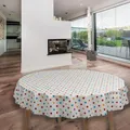 laro Rund 140 cm Wachstuchtischdecke Tischdecke Abwaschbar PVC Punkte Bunt Rund 140cm, Muster:Punkte Bunt, Größe: Rund 140cm