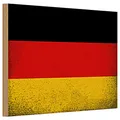 Holzschild Flagge Deutschland 30x20cm Flag Germany Vintage