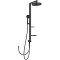 Ideal Standard Alu+ Duschsystem ohne Armatur, mit 2 Ablagen, 2-Funktions-Handbrause und 2-Funktions-Kopfbrause, Badarmaturen, silk black