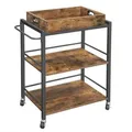 Boxxx Allzweckwagen, Braun, Schwarz, Metall, Holzwerkstoff, Schichtholz, 3 Fächer, 72x40x86 cm, Esszimmer, Barmöbel, Barwagen