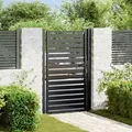 vidaXL Gartentor Abschließbar Schwarz 100x150 cm Aluminium