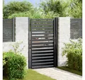 vidaXL Gartentor, Gartentor Abschließbar Schwarz 100x150 cm Aluminium