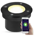 LED Bodenstrahler Außen 230V WLAN Wifi Bodenleuchte Bodeneinbaustrahler Schwarz