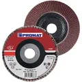 Promat - Fächerscheibe D. 115 Mm Körnung 40 Gekröpft Stahl/holz Normalkorund