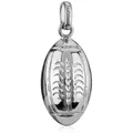 NKlaus Kettenanhänger Rugby Ball Kettenanhänger 925 Silber klein 17mm Fo silberfarben