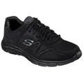 Skechers VERSE-FLASH POINT Sneaker Freizeitschuh, Halbschuh, Schnürschuh mit Memory Foam-Ausstattung schwarz 45 EU