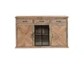 baario Sideboard Sideboard CHATEAU Vitrine, 150cm massiv rustikal Industrial Kommode