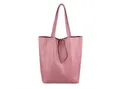ITALYSHOP24 Schultertasche Made in Italy Damen Premium Leder SHOPPER Tasche HOBO Umhängetasche, Echtleder Business Bag leicht groß klassisch sicher geräumig Beutel