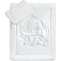 KiGATEX Kinderbettdecken-Set 100x135 + 40x60 cm mit Elefantensteppung & Flachkissen –   – waschbar bei 95 °C – allergikergeeignet - Weiß