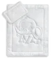 Oeko-Tex Kinder Bettdecken Set mit Elefantensteppung 40x60 + 100x135 cm 95°