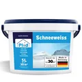 Schneeweiß Wandfarbe 5L weiß - für ca. 30 m² / Deckenfarbe Innenfarbe Polarweiß