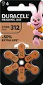 Duracell Batterie Hörgeräte EasyTab 312  (PR41)  NEU   6St.