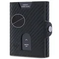 VON HEESEN Slim Wallet mit Münzfach & RFID Schutz - Geldbörse Herren & Damen - Kartenetui Kreditkartenetui - Mini Portmonee Geldbeutel Portemonnaie klein Carbon-Schwarz (PU)