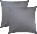 Traumschlaf Edel-Linon Kissenbezüge 2er Set 2x 40x40 cm anthrazit