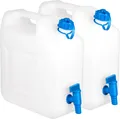BigDean 2X Wasserkanister 12l Trinkwasserbehälter, Trinkwasserkanister mit Hahn, Lebensmittelecht, geeignet für 10-12 Liter, -20 - +70 Grad Celsius