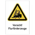 König Werbeanlagen Hinweisschild Vorsicht! Flurförderzeuge, Kombischild, ISO 7010