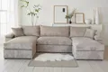 OTTO home Wohnlandschaft Cosy U-Form, B: 309 cm, Sitzaufbau im Sandwich-Federkern, 2 Zierkissen, Mega-Sofa, Cord oder Struktur weich, Kaltschaumauflage