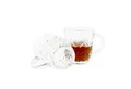 Almina Teeglas 6er-Gläser Set mit Henkel Teeglas Kaffeeglas Transparent mit Design, 6-tlg.