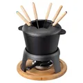 Navaris Gusseisernes Fondueset - Käsefondue Set für 6 Personen - Fondue Set für Käse Fleisch oder Schokolade - Käsefondue Topf aus Gusseisen