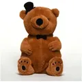 Mr. & Mrs. Panda Kuscheltier Bär mit Hut und Fliege - Braun Pastell - Geschenk, Zylinder, Teddy, S (Packung, 1-St., Kuscheltier Bär mit Hut und Fliege), Einzigartiges Design braun