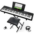 Alesis Melody 61 Keyboard Piano für Anfänger mit 61 Tasten Lautsprechern, Ständer, Bank, Kopfhörer, Tablet-/Notenablage, 300 Sounds & Lektionen