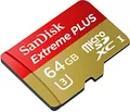 Sandisk 64GB Extreme Plus microSDXC, MicroSDXC, Gold, Rot, UHS, Class 10, SD