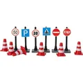 HobbyFun Dekofigur Wichtel-Set Pylonen & Verkehrsschilder, 12 Teile