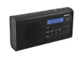 Karcher DAB 2405 - tragbares DAB+ Radio (DAB+/UKW, Küchenradio mit Netz/Akkubetrieb, Lautsprecher, Kopfhöreranschluss, Wecker, LCD-Display, kleines Digitalradio, batteriebetrieben, schwarz)