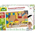 Lena 65828 Hammerspiel, Nagelspiel mit 64 bunten 8 Baustellen Teilen 200840