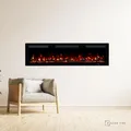 Glow Fire Elektrokamin 'Inside 127' | LED Wandkamin in schwarz mit Heizung (1800 W) | HxBxT: 35x127x12cm