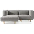 Konsimo® Ecksofa-Links, Hellgrau, Holz, L-Form, 204x155 cm, Wohnzimmer, Sofas & Couches, Wohnlandschaften, Ecksofas