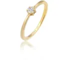 Verlobungsring ELLI DIAMONDS "Diamant Weiß Brillantschliff (0.045 ct) 585 Gelbgold" Gr. 58, gold, Fingerringe, Damen, 58mm, 0.03 ct P1 = bei 10-facher Vergrößerung erkennbare Einschlüsse, Gelbgold 585, 2mm
