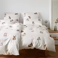 elegante Seiden Satin Bettwäsche Bunnies leinen 155x220 cm + 40x80 cm - beige