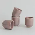 NAKOA Keramik Espresso Tassen 4er Set I Handgefertigte Steingut Espressobecher ohne Henkel I Tassen Set Espressotassen 70ml I Subconscious