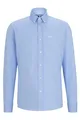 BOSS Herren P-JOE-BD-C1-222 Regular-Fit Jersey-Hemd aus Strukturiertem Baumwoll-Mix Hellblau 41