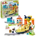 LEGO DUPLO Town Große interaktive Eisenbahn, Bauspielzeug für Kleinkinder ab 3 Jahren, Push & Go Lok mit Lichtern und Geräuschen, Schienenteile,... - Bronze