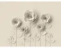 Fototapete Vlies 38293-1 The Wall Papier Blumen 3D cremeweiß 7-tlg. 371 x 280 cm