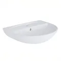Belvit Keramik Waschbecken 50cm - Kompaktes Tulpen Wandwaschbecken mit Hahnloch - Stilvolles Modell für Bad & Gäste-WC - Weißes Design-Becken aus robuster Sanitärkeramik