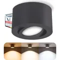 SSC-LUXon CELI-1N LED Deckenspot anthrazit rund - dimmbar & schwenkbar - 3CCT Lichtfarben - Aufbaulampe 230V 6W - Grau