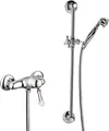 Luxus Aufputz-Einhebelbrausebatterie mit Swarovski Kristallglas Silber - Badezimmer Brauseset mit Brausestange