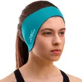 AqtivAqua Schwimm-Stirnband - Schwimm-Ohrenschutz für Kinder & Erwachsene, Damen und Herren, Kleinkinder - Haar-Schutz - hält die Ohrstöpsel im Ohr (Grün, X-Large)